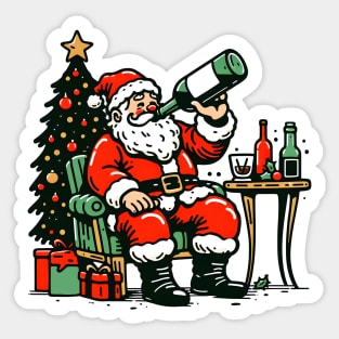 Drinking santa Sticker